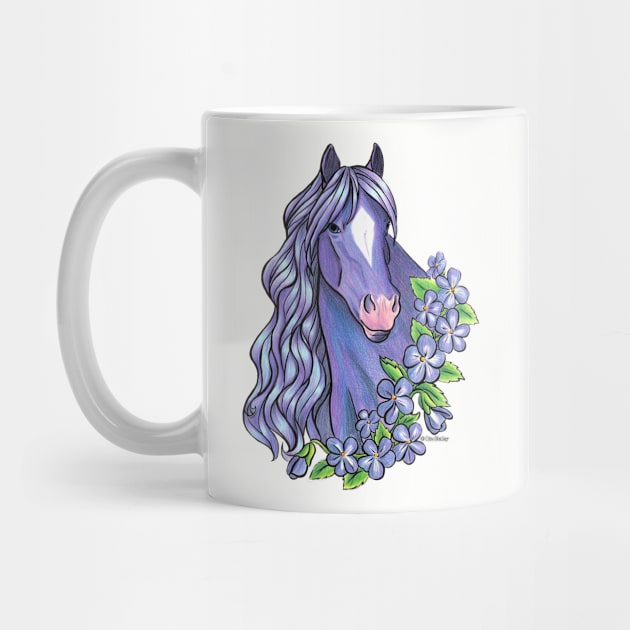 Amethyst Horse with Violet Flowers by lizstaley